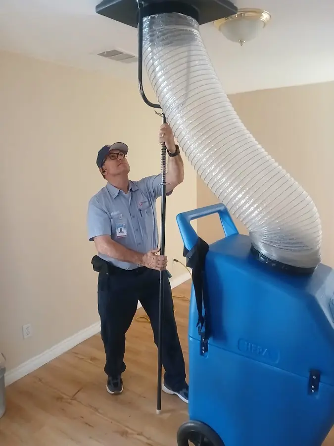 HVAC Installation technician using HEPA equipment in Chapel Hill